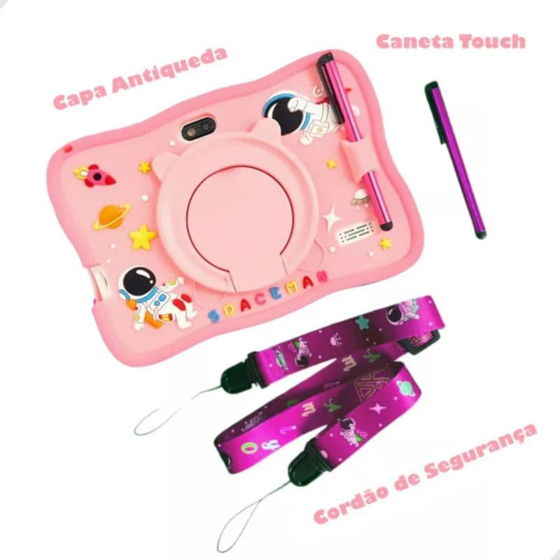 Tablet Infantil A16 Com Capa De 7 Polegadas 64 Gb E 4 Gb De Ram Android Parental Control Wifi Gps Kids Space