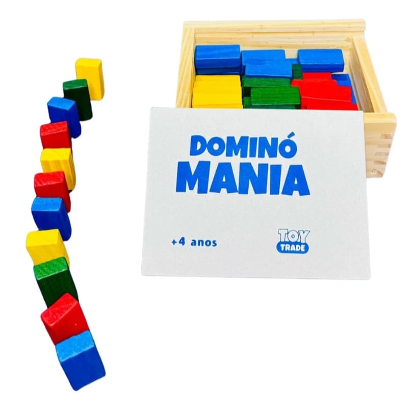Jogo Dominó Mania 60 Peças Coloridas – Brinquedo Educativo Infantil com Efeito Dominó Divertido