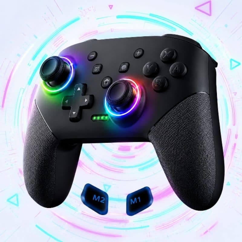 Controle Sem Fio RGB para Nitendo Switch, Nitendo Switch 2, OLED, Lite, Android, iOS e PC