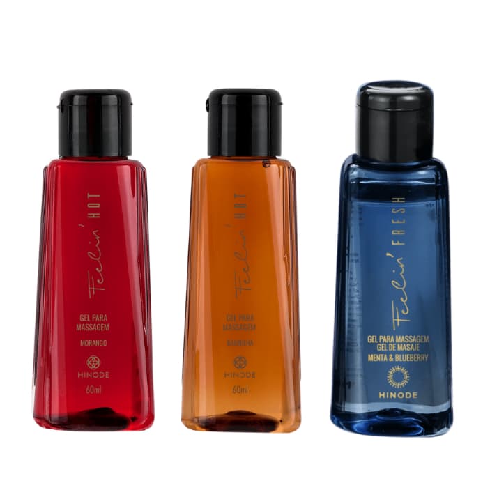 Gel Para Massagem Feelin Hot Hinode - Morango | Baunilha | Menta e Blueberry 60gr