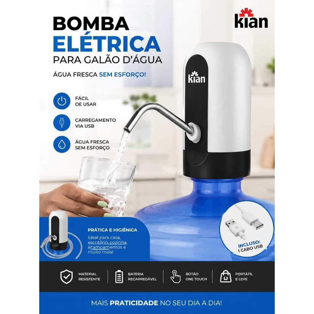 Bomba Elétrica para Galão de Água Kian – Praticidade no seu dia a dia
