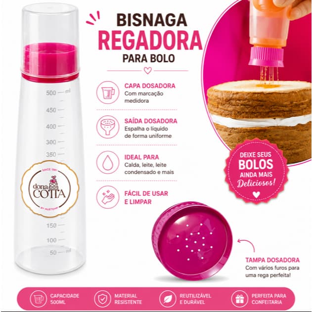 Bisnaga Regador Para Molhar e Umidecer Massa De Bolo 500ML