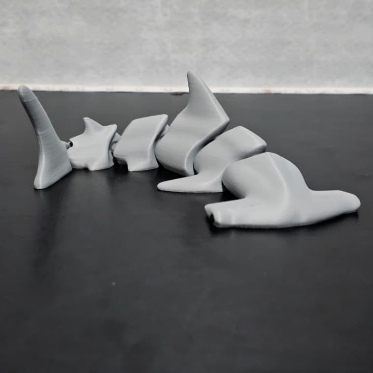 Tubarão Martelo Articulado 3D | 17cm | Impressão 3D |  Animal Flexível | Decoração | Presente Criativo | Cor à Escolha