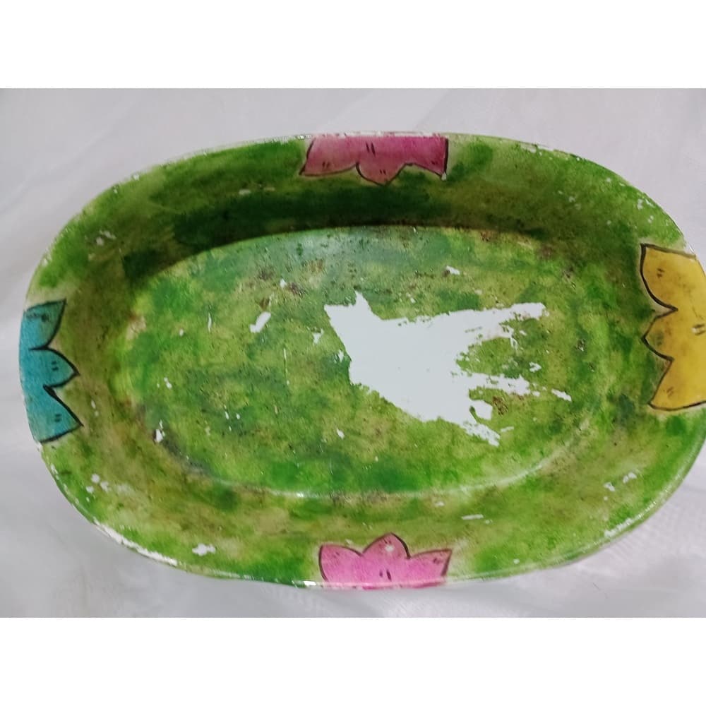 Travessa Porcelana Pozzani Antiga Pintado a Mão Prescisa de Reparos/Ler Descrição
