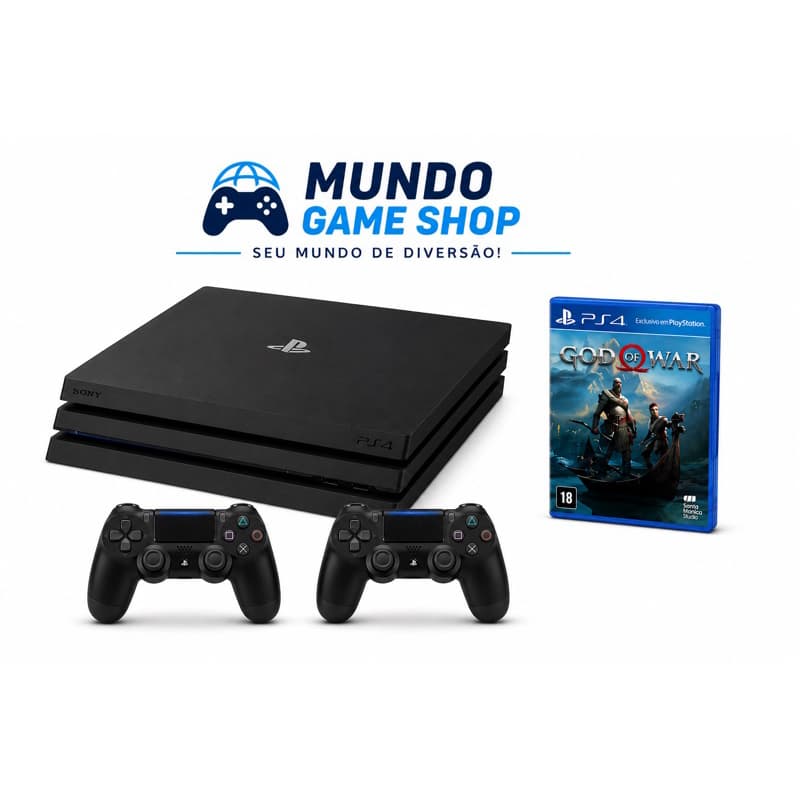 PlayStation 4 Pro 1TB+ 2 Controles + Jogo Aleatório