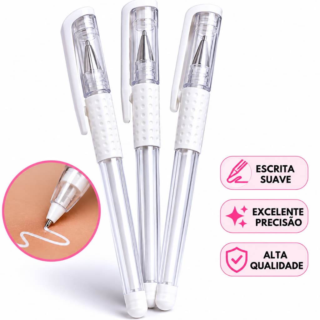 Kit Caneta para design de sobrancelhas micropigmentação gel branca microblading marcação da pele