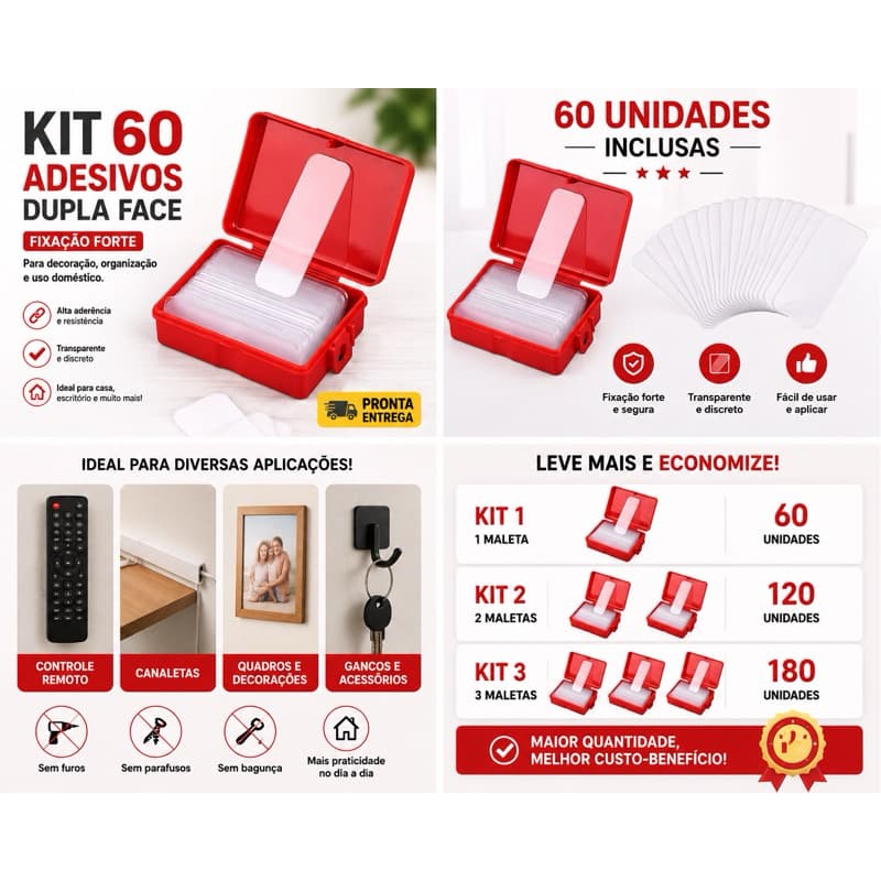 KIT ADESIVOS DUPLA FACE ULTRAFORTES