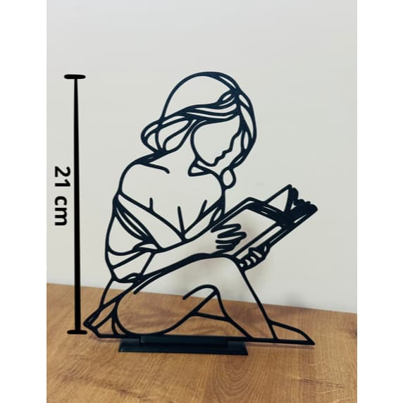 Escultura Mulher Leitora - Painel Decorativo - Decoração intelectual - Arte da Leitura - livros