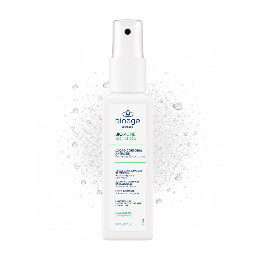 Tônico Facial Antiacne BioAge Bio Acne Solution Toner Loção Secativa Controle de Oleosidade Toque Seco 120ml