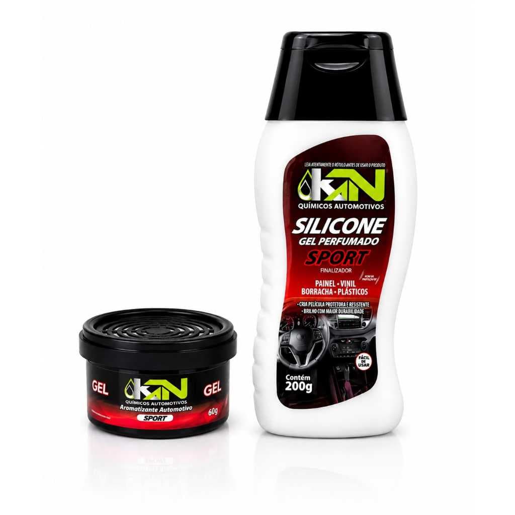 Silicone Automotivo Perfumado Sport + Aromatizante Cheirinho em Gel 60g Perfumado Sport