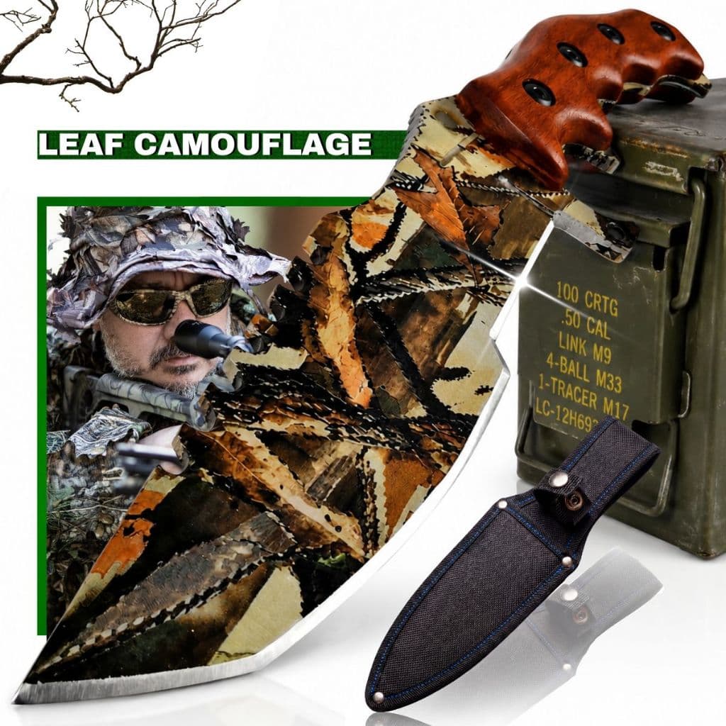 Faca Tatica Militar Serrilhada C Lamina Camuflada Resistente