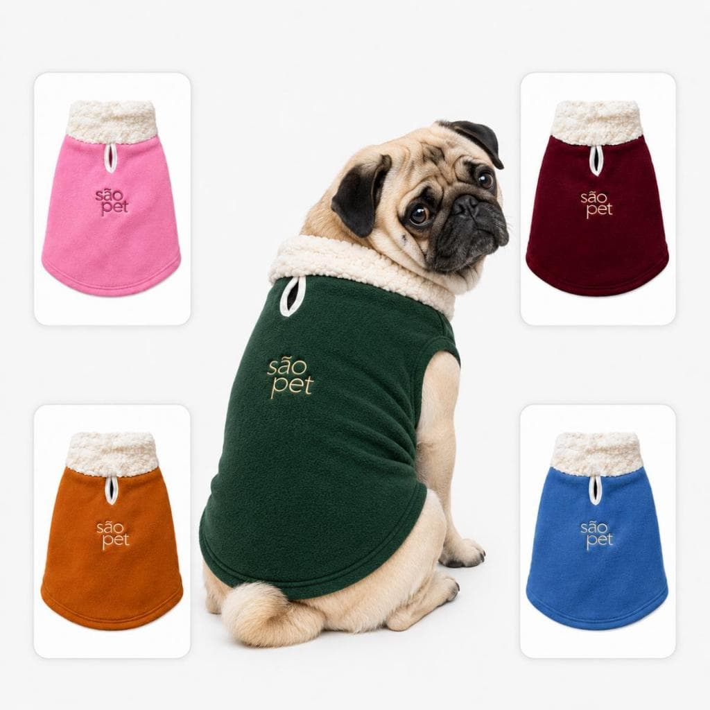 Roupa Inverno Cachorro Pequeno 6 a 8kg Gola Peluciada Macia