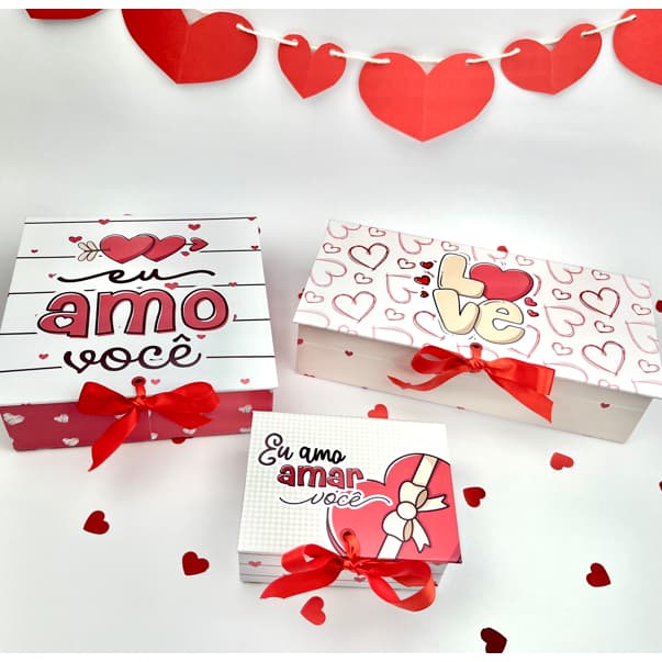 Caixa De Presente Caixa Cartonada Dia Dos Namorados Presente | Love | Eu amo amar voce | Eu amo vc