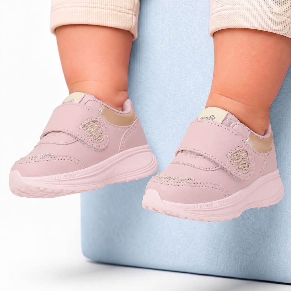 Tênis Infantil Casual Menina e Menino Velcro Fácil Calce Confortável