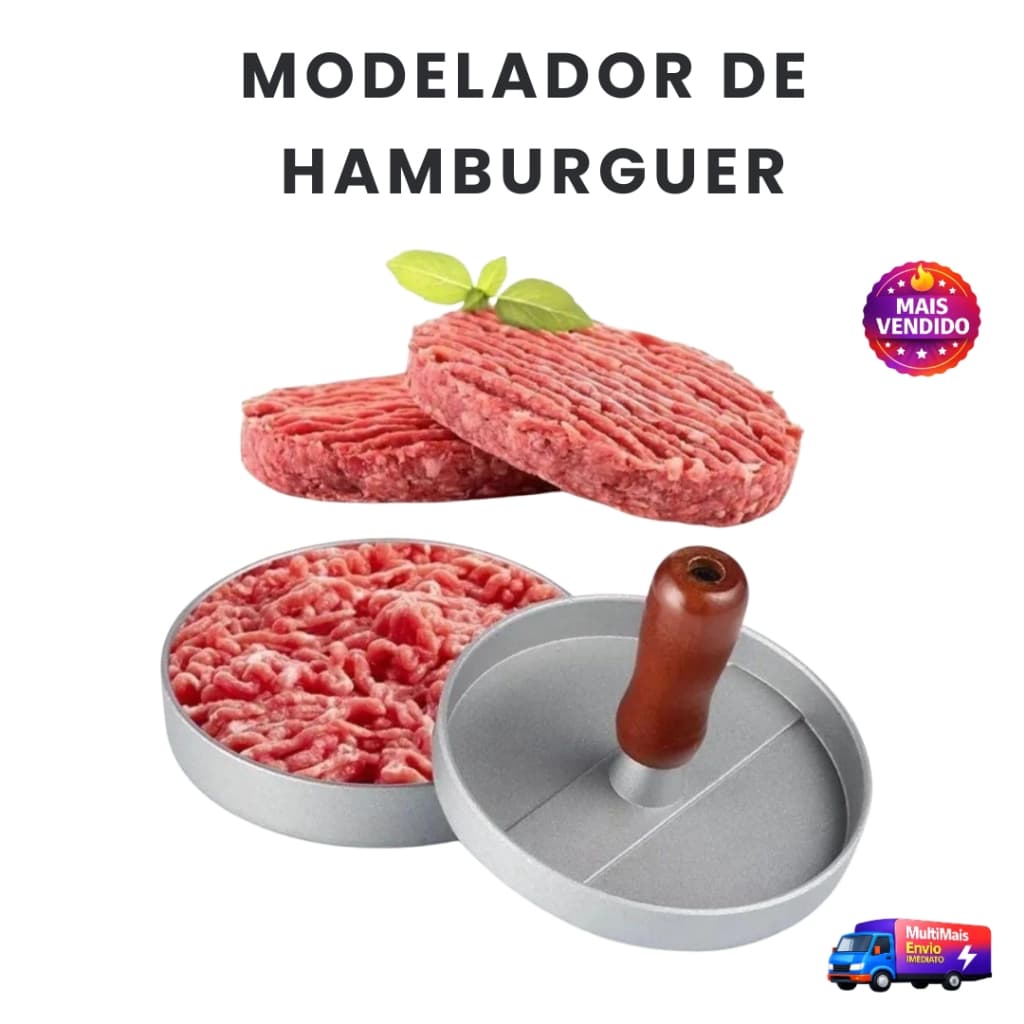 Forma Modelador de Hambúrguer Artesanal Molde Hamburguer Gourmet Caseiro Profissional