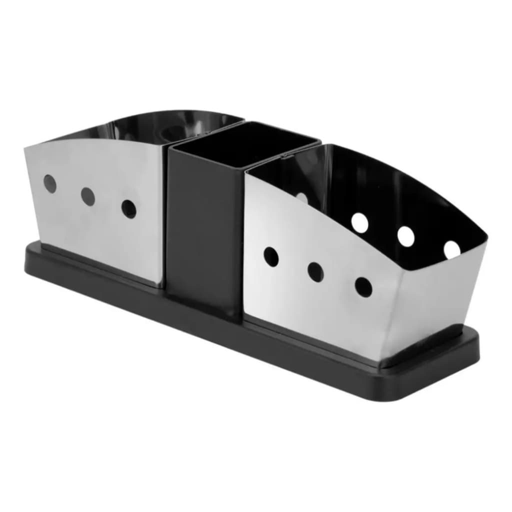 Porta Sachês Duplo Aço Inox Sal Molhos Kehome