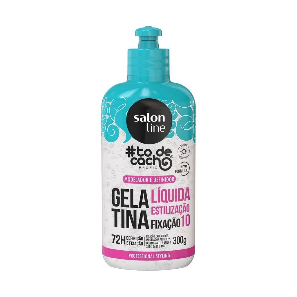 Gelatina Líquida todecacho Salon Line Estilização 300ml – Fixação Extra Forte, Antifrizz e Definição