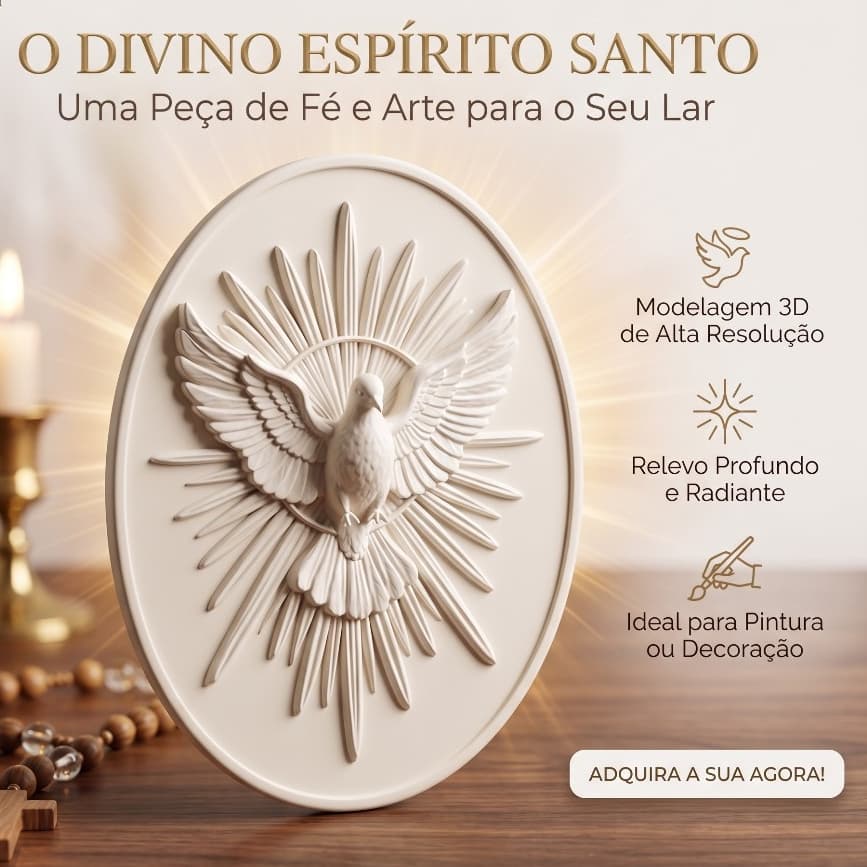 Medalha do divino Espírito Santo - Decoração de caixas - Lembranças e símbolo de fé