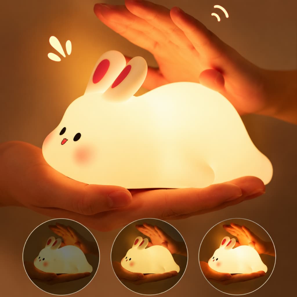 Luminária Noturna Coelho Silicone LED Infantil