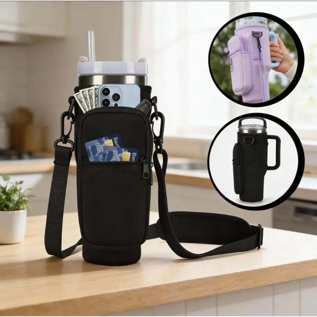 Bolsa Porta Garrafas De Água Compatível Com Copo 40oz 1200ml Para Celular Chaveiro Com Alça De Ombro Ajustável