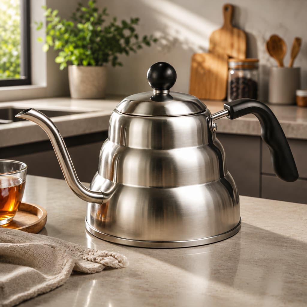 Chaleira Inox Bico Fino 1,2L Café Pour Over Bico de Ganso Barista Aço Inoxidável