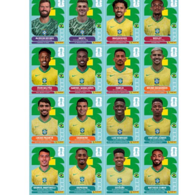 Figurinhas Brasil Seleção Brasileira Completa Personalizada adesiva, GANHE O NEYMAR na compra