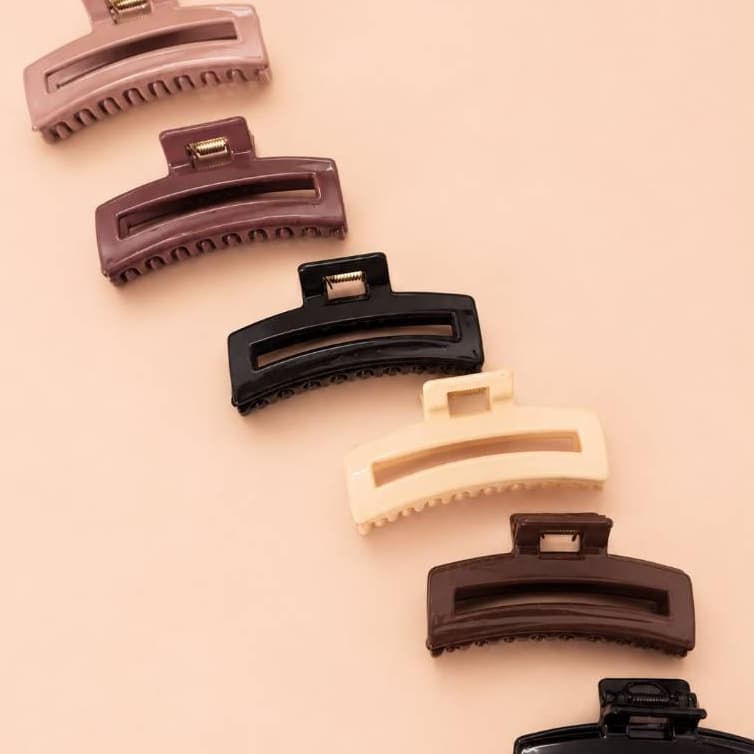 Kit 2 Piranhas Prendedores de Cabelo Tons Terrosos Estilo Acessório Feminino