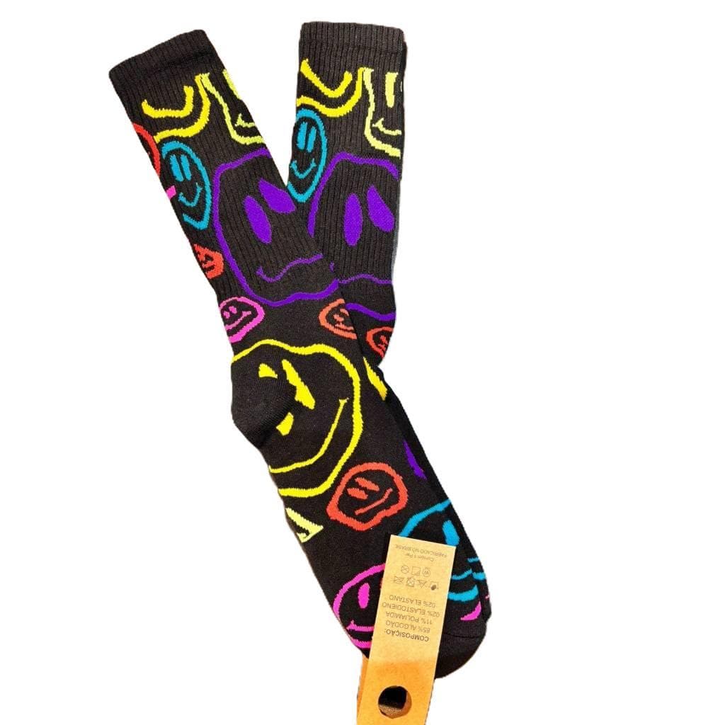 Meia divertida colorida SMILE unissex tam unico 35/43 ALGODÃO tendencia inverno (ENVIO XPRESS)