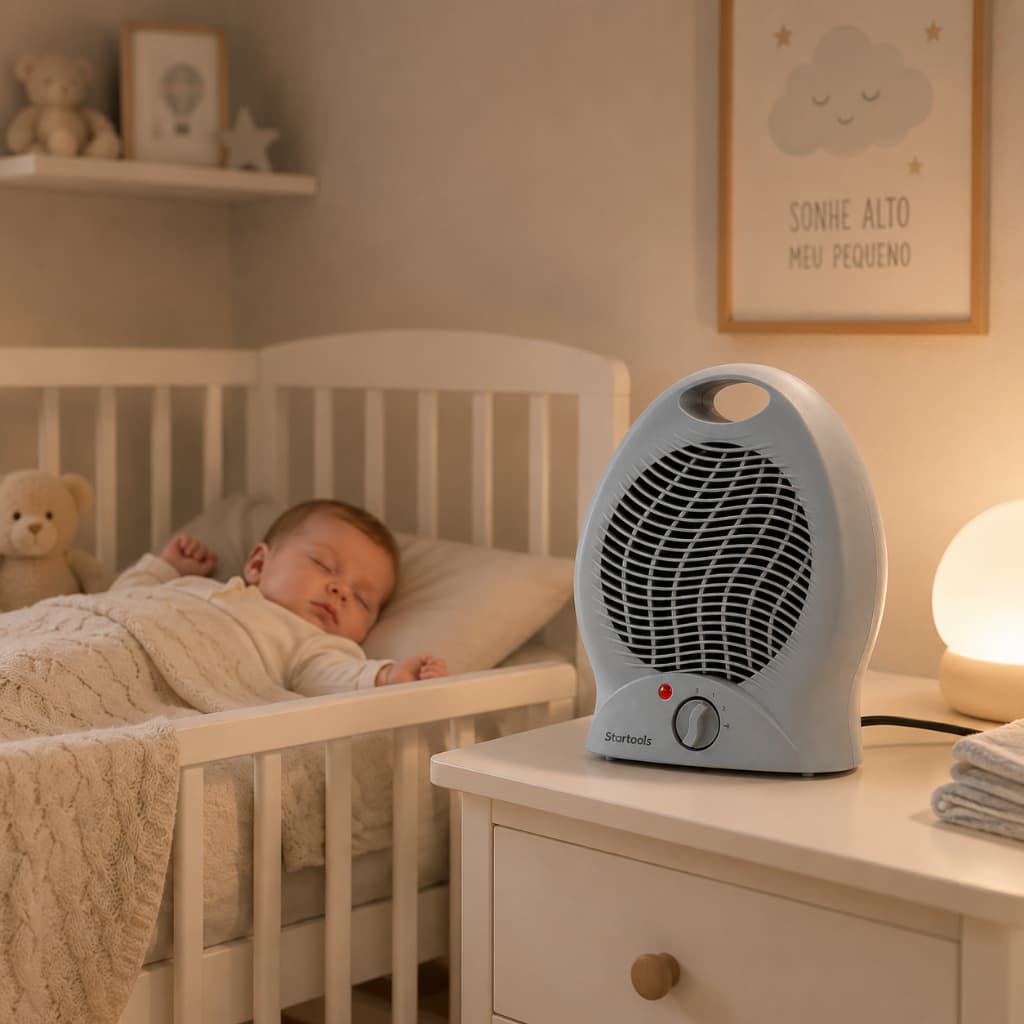 Aquecedor Elétrico Doméstico Circulador de Ar Portátil 2 Temperaturas Com LED 127V 1000W 220V 2000W