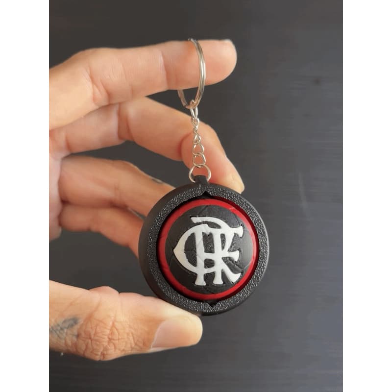 Flamengo Chaveiro Giratório Oficial com Design de Escudo Vermelho e Preto