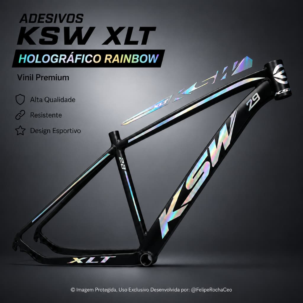 Adesivo Quadro Bike KSW XLT 29 Kit Plotagem Recorte Preciso MTB Aro 29 Alta Qualidade Premium Oferta