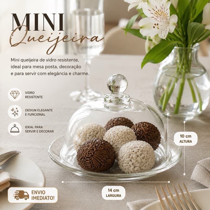 Mini Prato Doces Porta Queijo Queijeira com Tampa Clear Vidro Resistente Queijo Cozinha Mesa Posta
