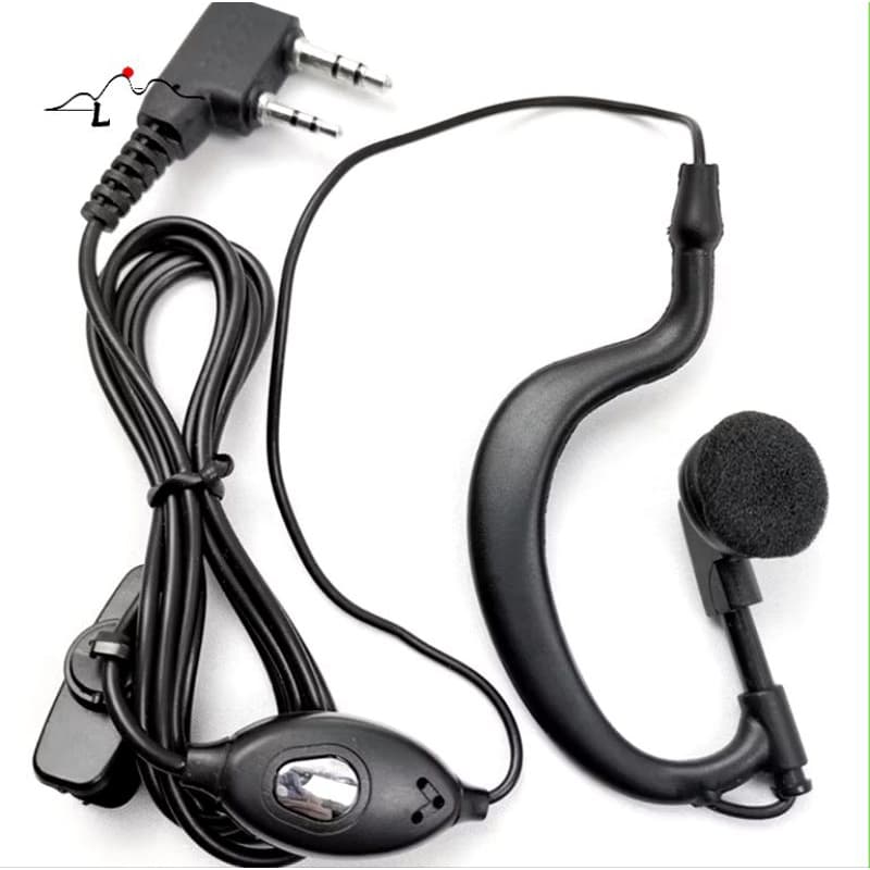 Fone De Ouvido Para Rádio Comunicador Walkie Talkie Com Microfone De Lapela E Botão PTT Conector  Profissional Segurança