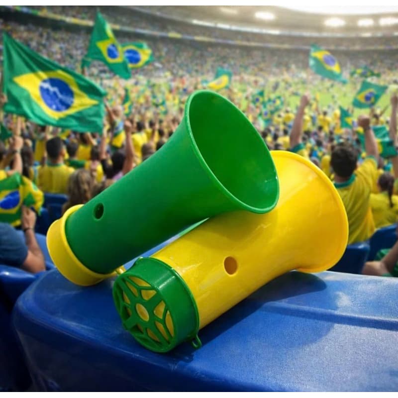 🇧🇷 Kit 2 Cornetas Torcida Brasil Verde e Amarela | Buzina para Jogos, Festas e Comemorações 🎉 oi