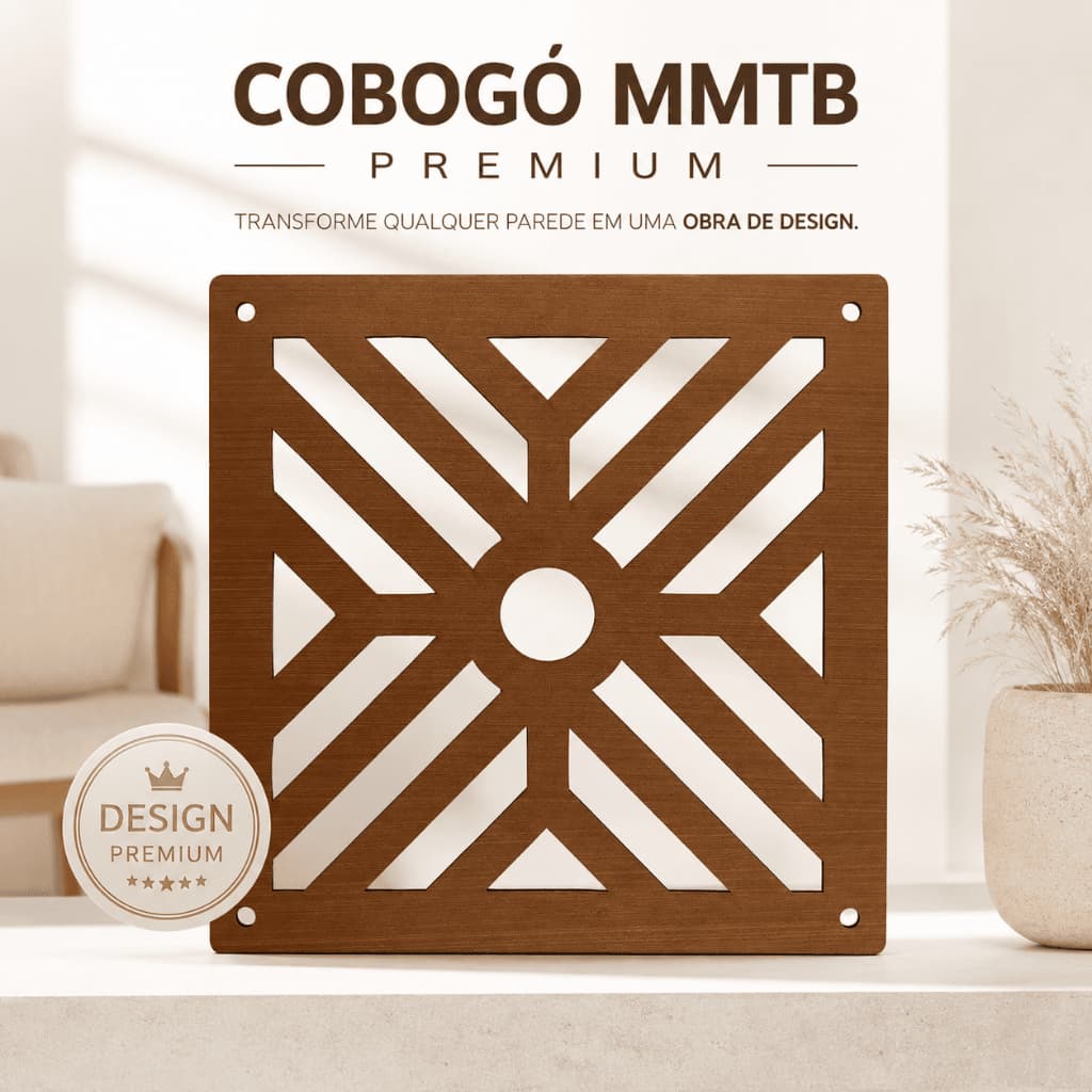 kit 24 placas vazada mdf cobogo biombo decorativo divisoria ambiente cor tabaco madeira cabeceira