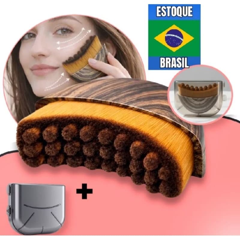 Escova Facial Mágica para Drenagem Linfática Massageadora Manual – Contorno Facial, Relaxamento e Cuidados com a Pele