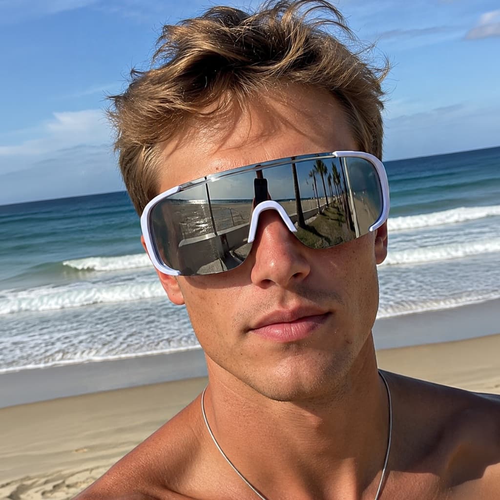 Óculos de Sol Unissex Curvado Esportivo Ilook Para Ciclismo Corrida Preto UV400 Proteção Total
