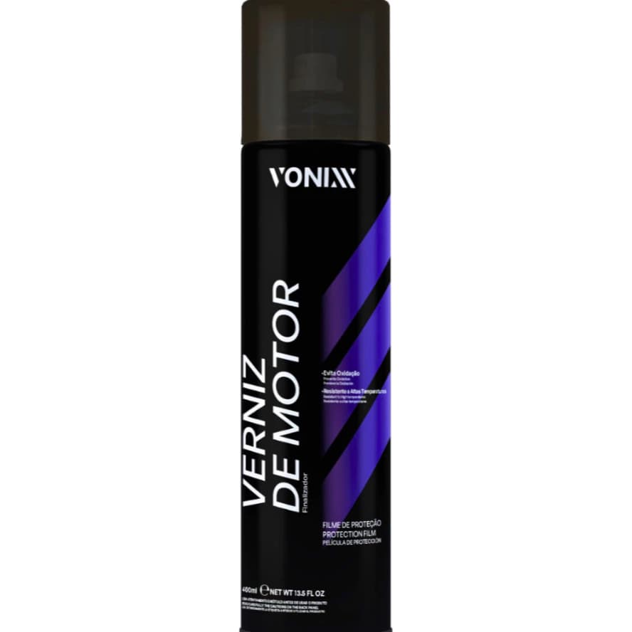 Verniz de Motor Aerosol Spray Vonixx 400ml Renovador Brilho Proteção