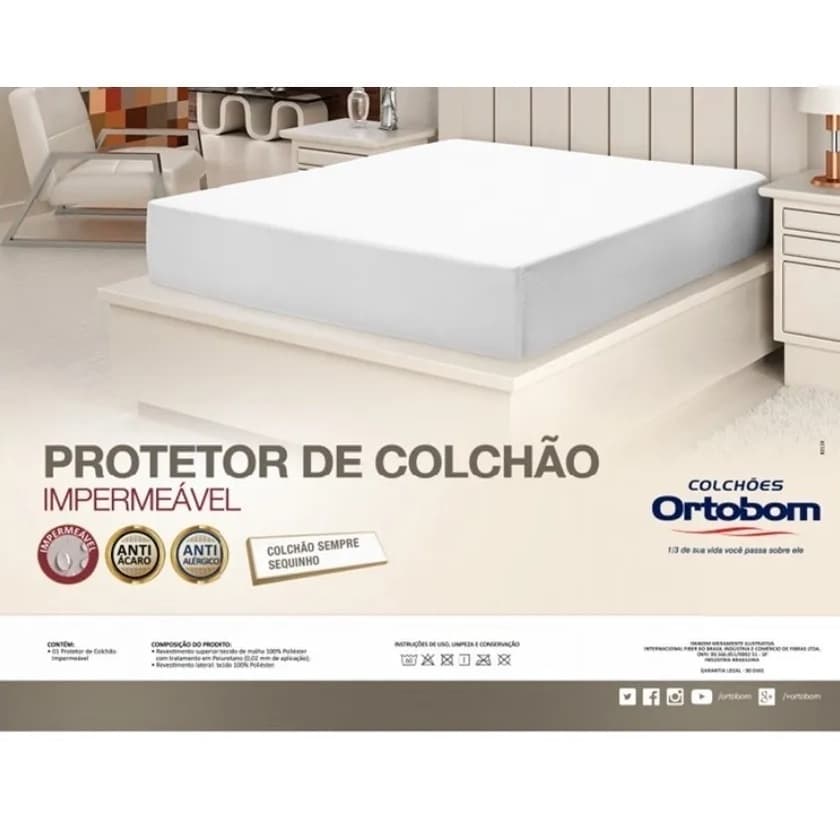 Protetor De Colchão Impermeável Casal Queen Para Box