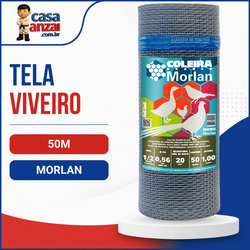 Tela Viveiro 50m Fio 26 Malha Morlan Cercamento Rural Tamanhos Variados