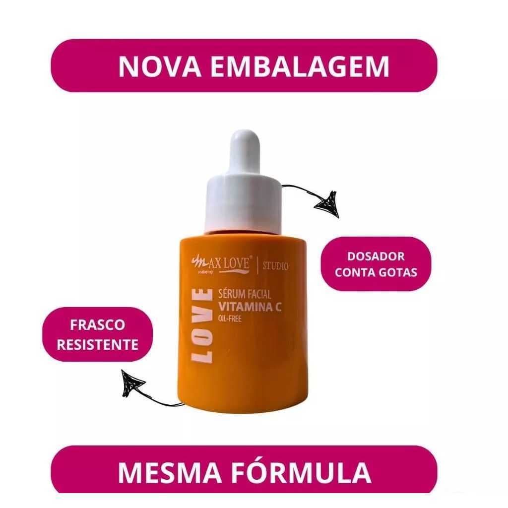 Sérum Facial Max Love 30ml com Vitamina C: Ilumina e Uniformiza a Pele