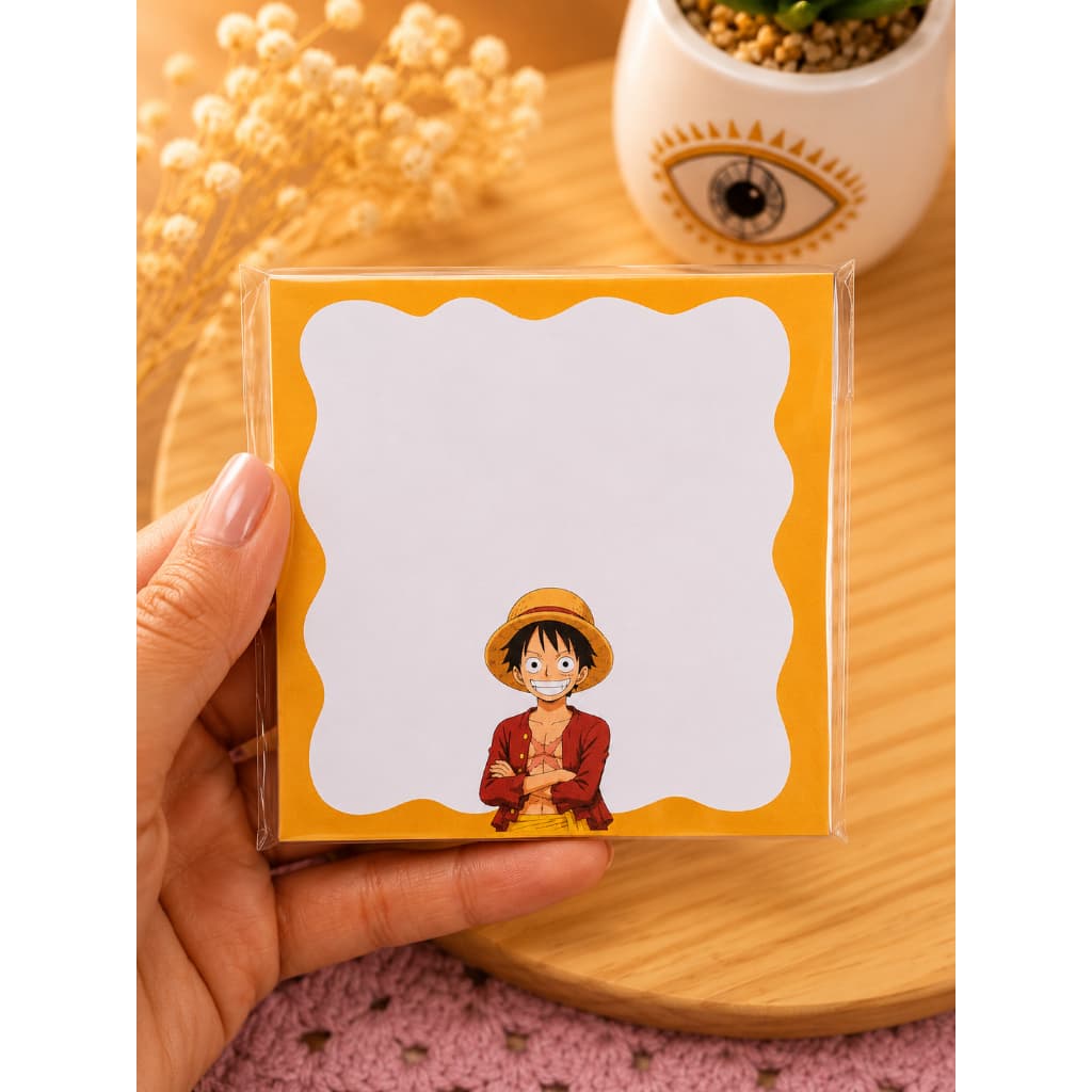 Bloco de Notas Vários Personagens | Memopad Anime 9,5x9,5cm | Bloco de Notas Anime