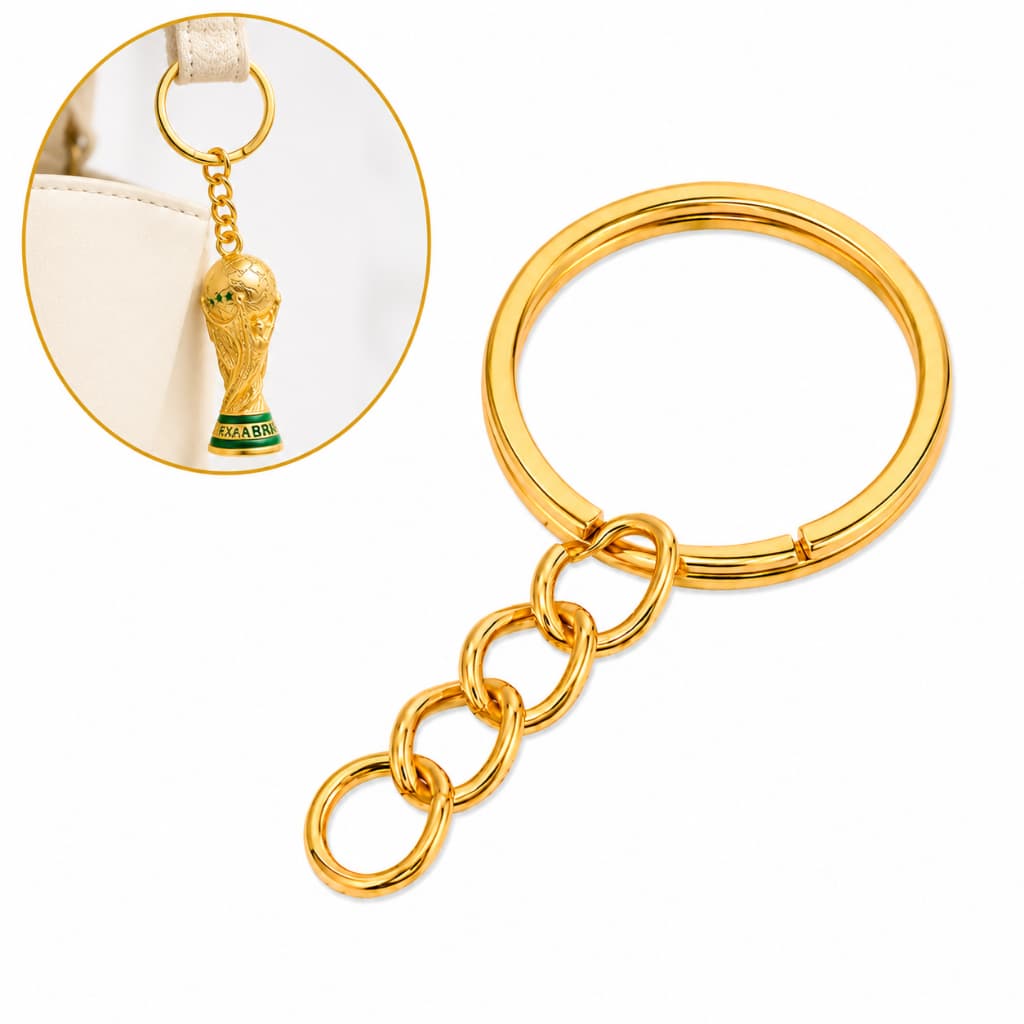 50 - 300 Pçs Argola Para Chaveiro C/ Corrente 25mm Montado Dourado Reforçado Lembrancinha Artesanato Atacado