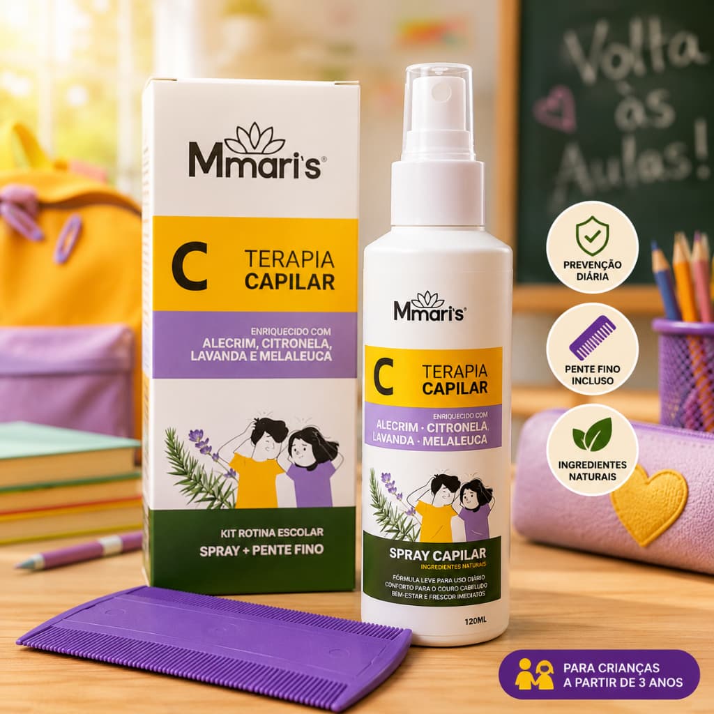 Spray Terapia Capilar Para Piolhos e Lêndeas Alivia Coceira Creme de Pentear Lendia alivio coceira