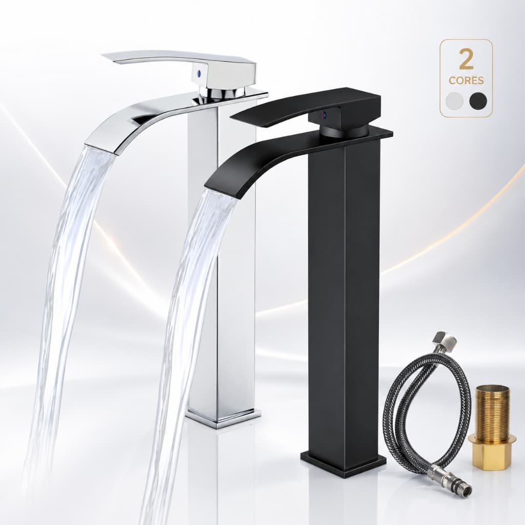 Torneira Lavabo Banheiro Cascata Bica Alta Inox Monocomando 304