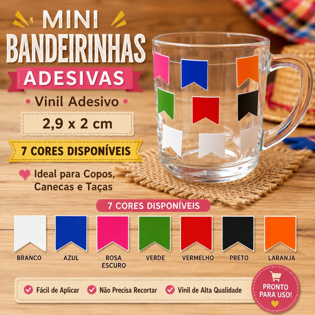 72 miini bandeirinhas adesivo vinil/ festa junina/julina/festejo/ Copa/ decoração/ adesivos de bandeirinhas 2,9cm