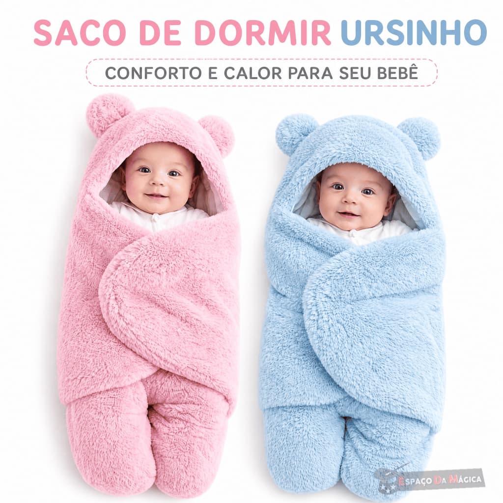 Saco De Dormir Bebê Ursinho Soft Premium Com Capuz Manta Cobertor Bebê, Enxoval Re