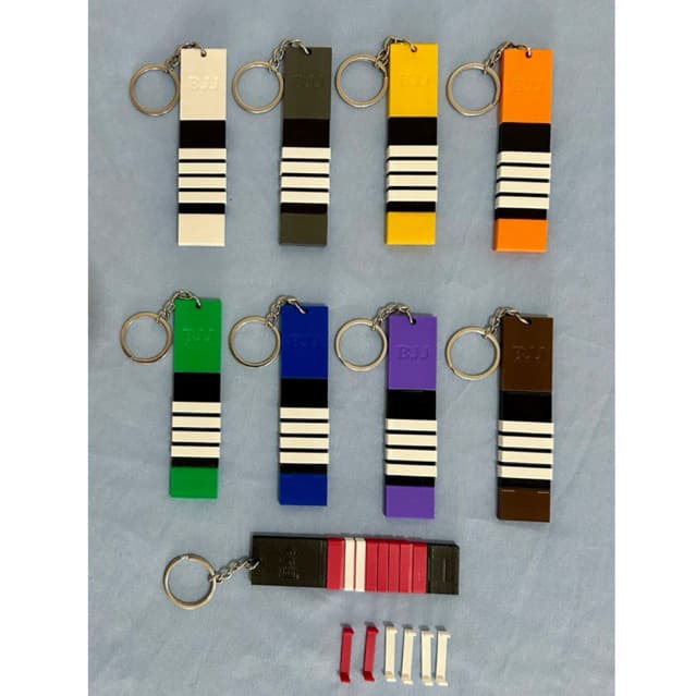 Chaveiro Faixa de Jiu-Jitsu Personalizado – 10 cm x 2 cm