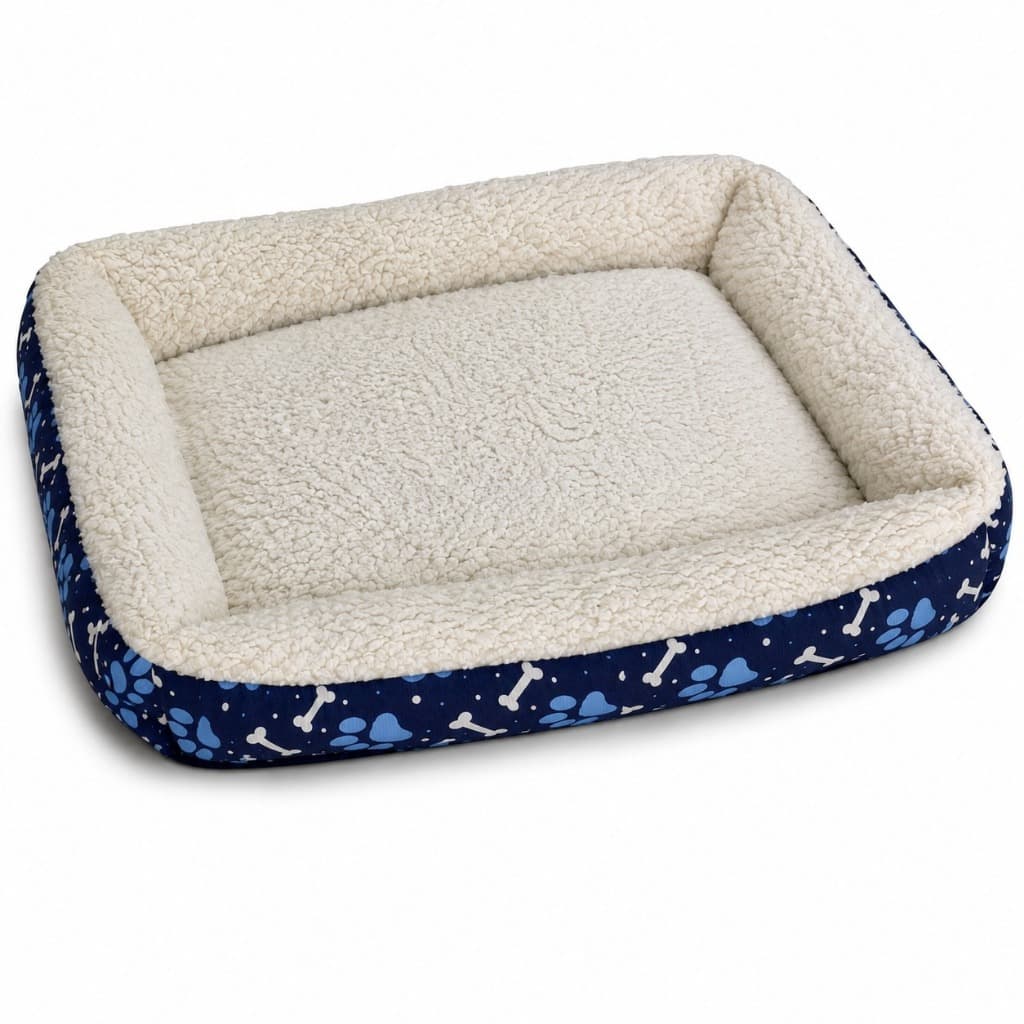 Cama Pet Quadrada 70x70 Grande Sherpa Macia Fundo Impermeável Com Zíper