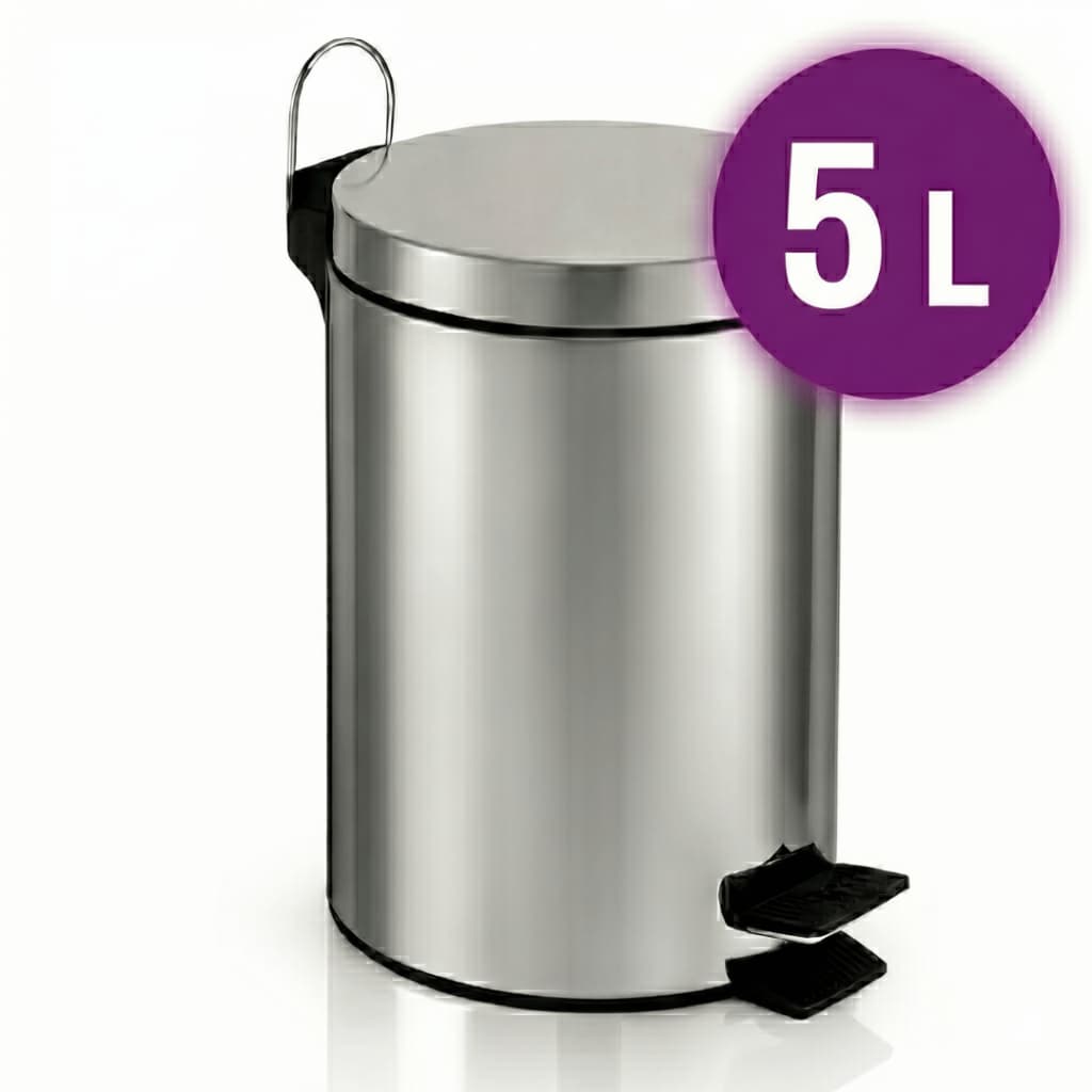 Lixeira Inox 5 Litros com Pedal e Balde Interno